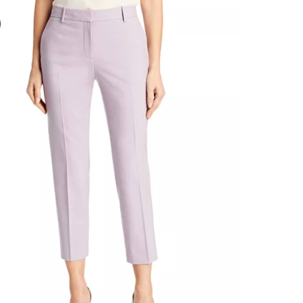 Theory Treeca Wool-Blend Cropped Pants In Lily Sky Classic Preppy